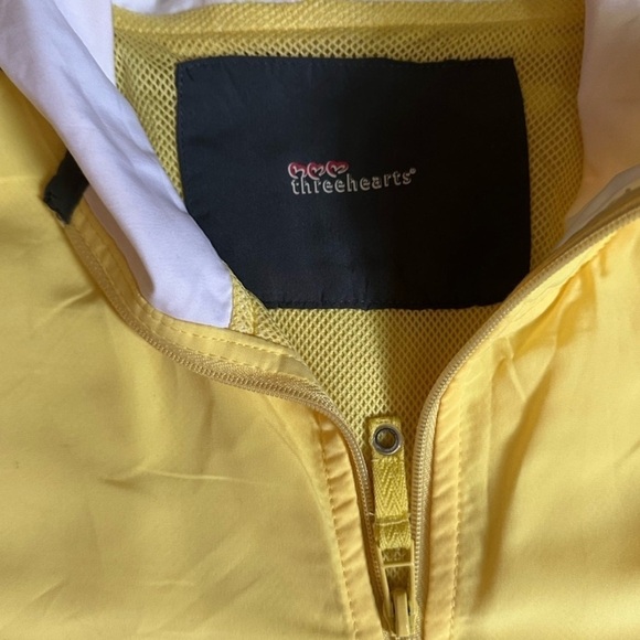 Three Hearts Yellow Zip-Up Windbreaker Jacket | Size XL - Picture 3 of 3